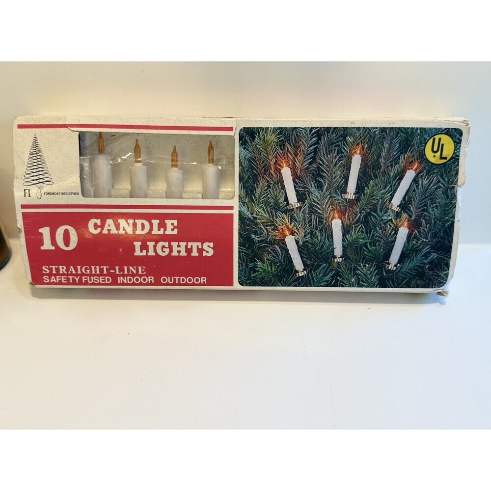 Foremost Candle Lights 10 Christmas Straight Line Indoor Outdoor with Box Tested